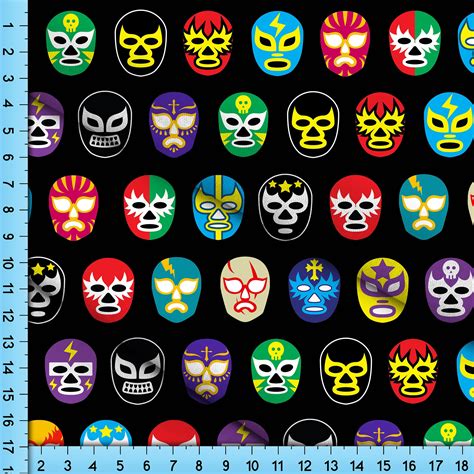 Wrestler Fabric Lucha Libre Mexican Masked Wrestlers Impreso a - Etsy España