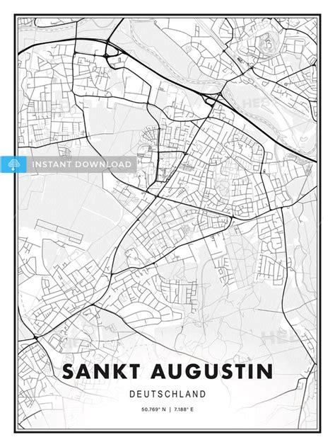 a map of the city of sankt augustin