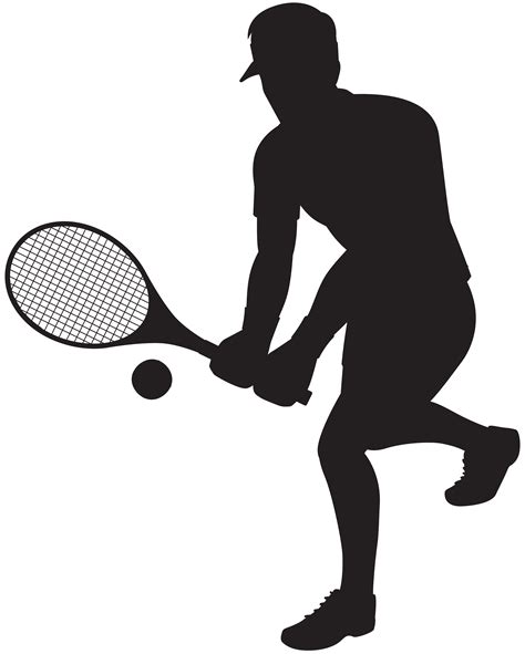 Tennis Player Silhouette Clip Art Image | Gallery Yopriceville - High-Quality Free Images and ...