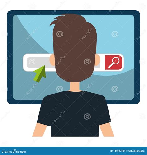 Businessman with Computer Avatar Stock Vector - Illustration of manager, handsome: 141827584