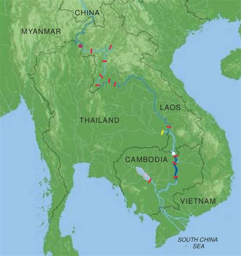 Southeast Asia's Mekong River flows out of China, through (or between)... | Download Scientific ...
