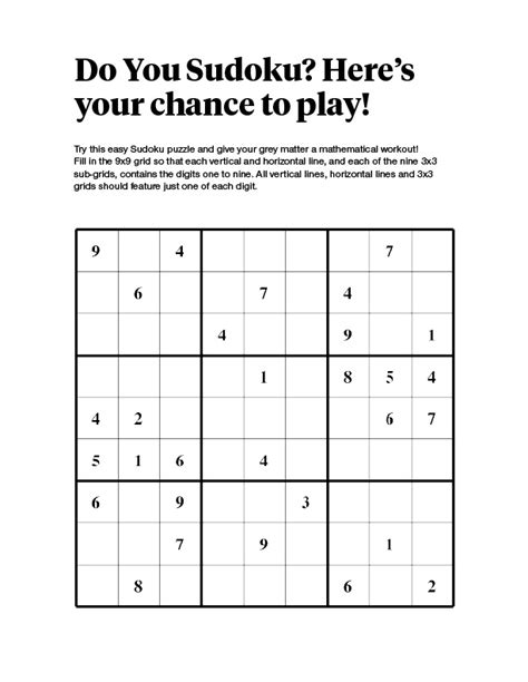 Printable Sudoku Puzzle - The AARP Medicare Supplement Blog