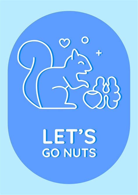 Funny squirrel joke postcard with linear glyph icon. Squirrel lovers club. Greeting card with ...