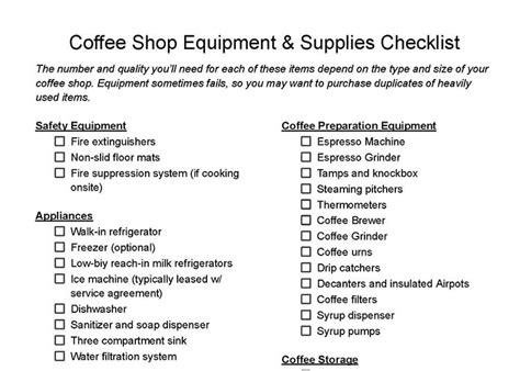 Coffee Shop Equipment Layout