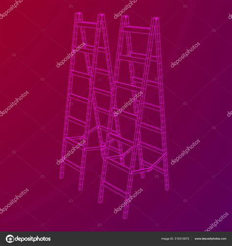 Step ladder wireframe Stock Vector by ©newb1 315313072