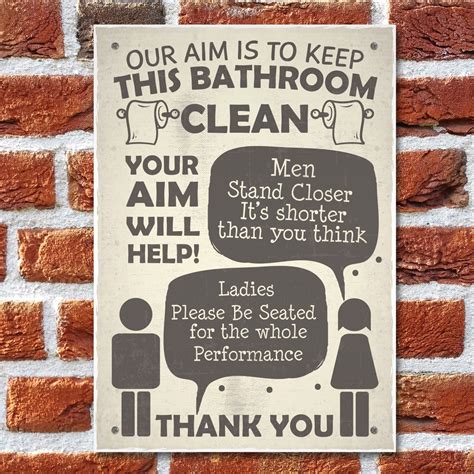 Funny Bathroom Signs Toilet Door Wall Plaques Men Ladies Shabby