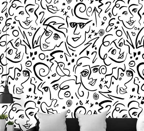 Black and White graffiti art wall mural - TenStickers