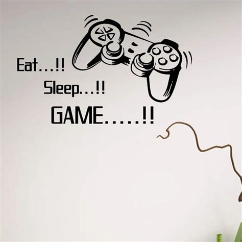 Eat Sleep Game Wall Stickers Boys Bedroom Letter DIY Kids Rooms ...