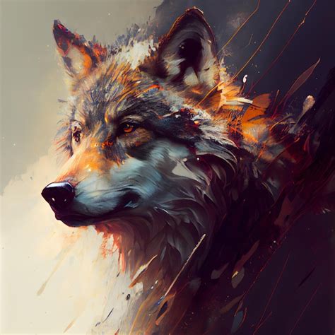 Premium AI Image | Digital painting of a wolf Digital painting of a ...