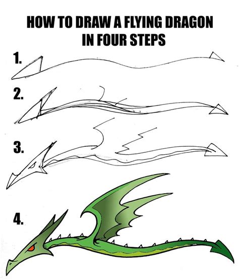 How to Draw a basic flying dragon, step by step easily for kids - Best Coloring Pages | Easy ...