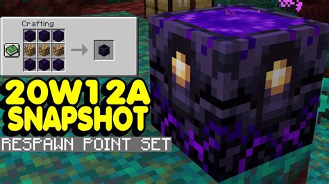 Minecraft 1.16 - How to Use The Respawn Anchor (20w12a Snapshot) - YouTube