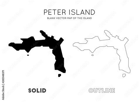 Peter Island map. Blank vector map of the Island. Borders of Peter ...