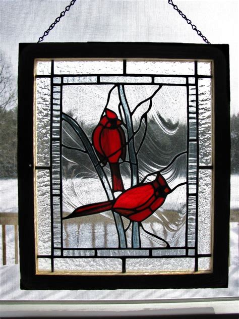 Cardinal Stained Glass Panel