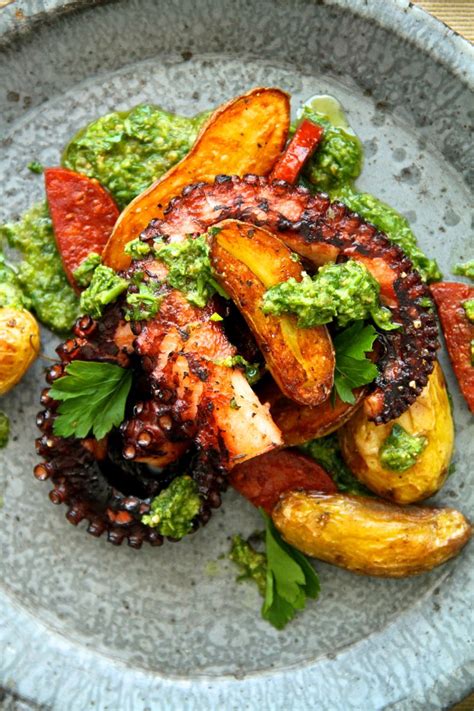 T&T [Octopus with Chorizo, Fingerlings and Salsa Verde] | Appetizer recipes, Octopus recipes ...