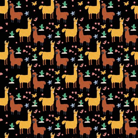 Llama Seamless Pattern Design 4724435 Vector Art at Vecteezy