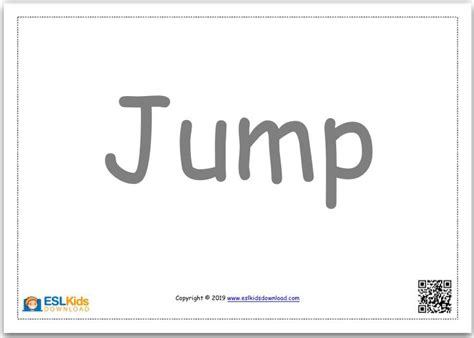 Jump Word Flashcard Esl Learners, Esl Resources, Flashcard, Learn English, Phonics, Book 1 ...