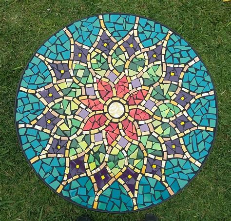 Custom Portable Wood Mosaic Table Handmade Custom Mosaic Lovely Table ...