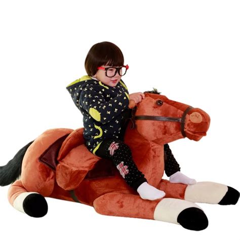 Fancytrader Giant Stuffed Plush Horse Toys Big Soft Emulational Lying ...