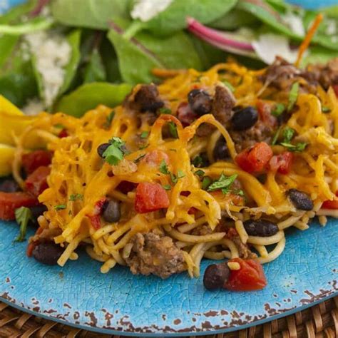 Baked Taco Spaghetti Casserole - Mind Over Munch