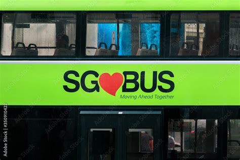 Close up of SG bus logo on green Double Decker Bus, operated by SBS ...