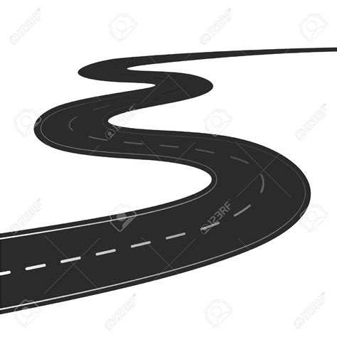 Winding road vector illustration isolated on a white background Illustration , #spon, #vector, # ...