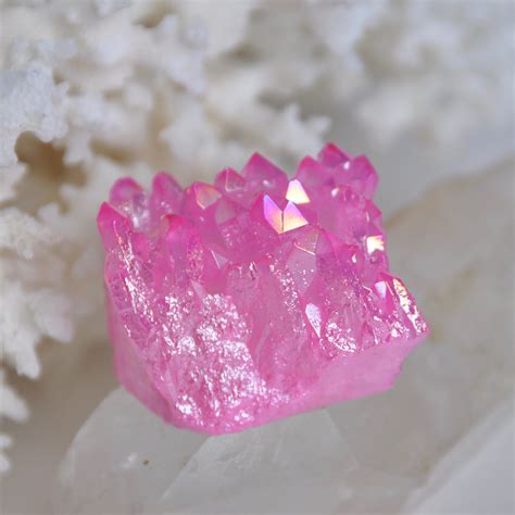 Pink Aura Raw Quartz Cluster Bright Pink by MatriartBoutique