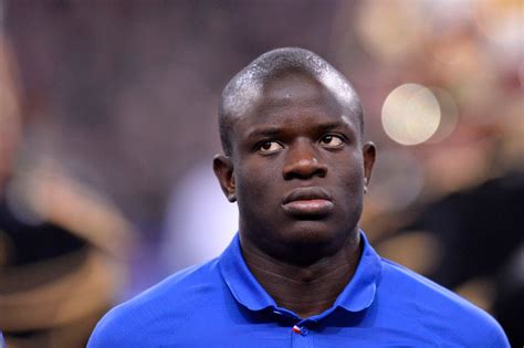 Ngolo Kante of France reacts during the French National Anthem before ...