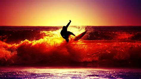 Sunset Surfing - High Definition Wallpapers - HD wallpapers