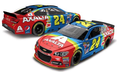 2015 Jeff Gordon #24 Axalta Retro Rainbow NASCAR 1/64 Diecast