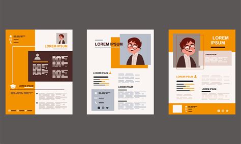 set of resume template 6065821 Vector Art at Vecteezy