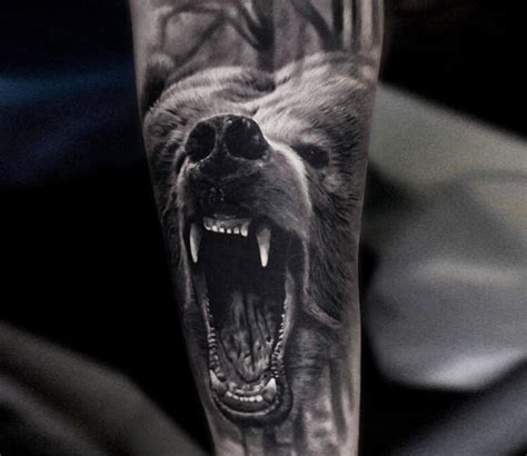 Grizzly bear tattoo by Andrey Stepanov | Post 27666