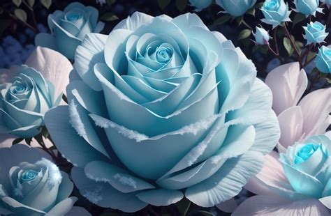 Premium AI Image | Blue roses in the garden wallpapers