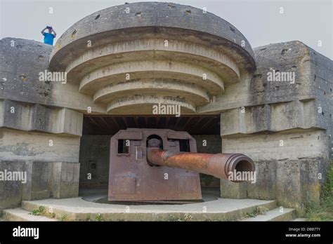 France Normandy, Longues, Atlantic Wall German battery from WW2 Stock ...