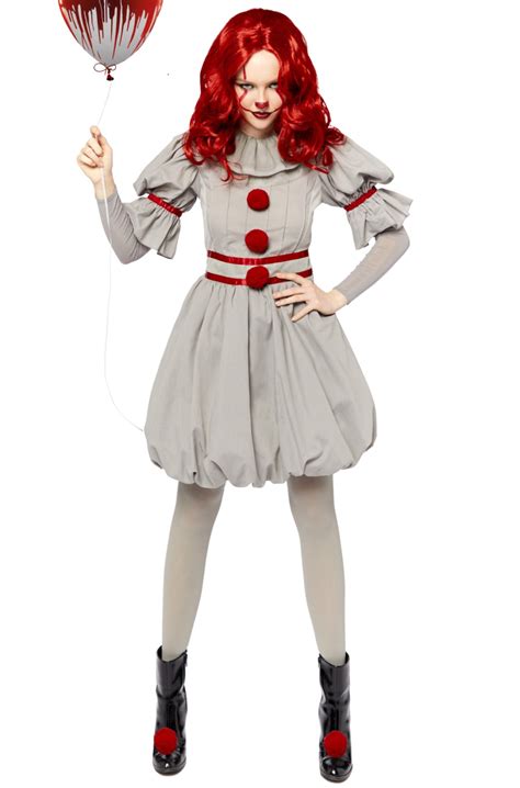 Ladies Pennywise The Clown Adults Fancy Dress IT Costume Circus Halloween Horror | eBay