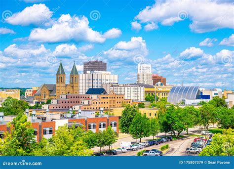 Akron, Ohio, USA Downtown stock image. Image of landscape - 175807379