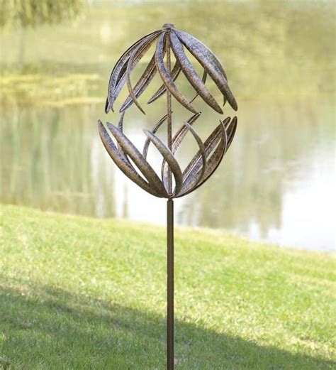 Hammered Metal Double Garden Spinner | Metal wind spinners, Garden wind spinners, Wind spinners