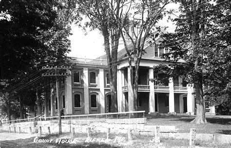 Alfred Maine outside view of local court house & property real photo pc ...