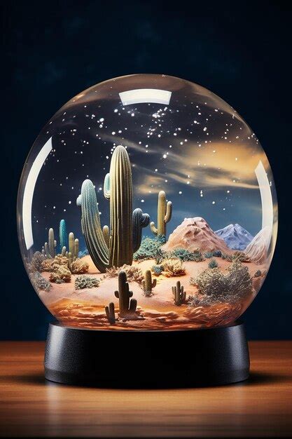 Premium Photo | Snow globe with a desert