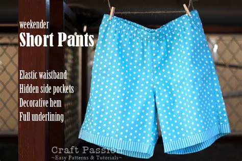 Short Pants - Free Sewing Pattern & Tutorial | Craft Passion