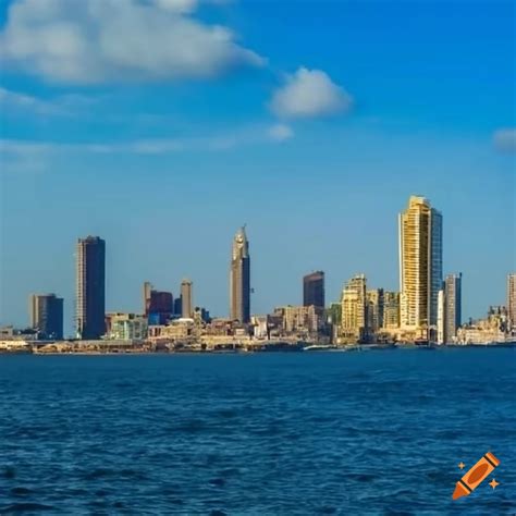 Lagos city skyline at noon with stunning detail