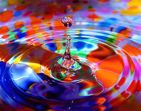 1366x768px, 720P Free download | Splash, blue, orange, liquid, purple, drop, ripples, green ...