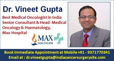 Dr. Vineet Gupta: Get Fast Track Reply from the Best Medical Oncologist & Hematologist at Max ...