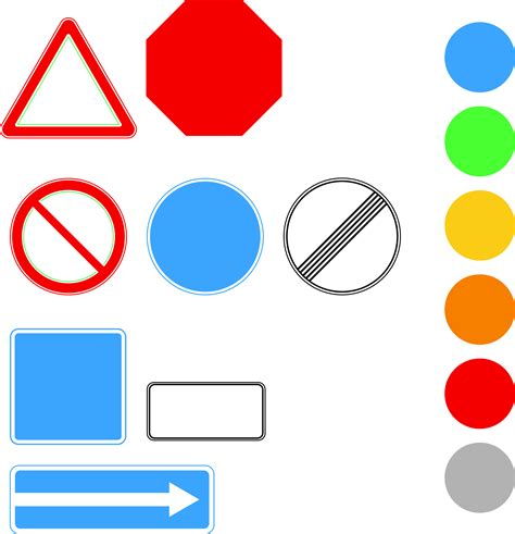 Clipart - Template of road signs (shapes and colors)