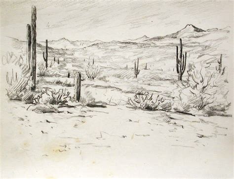 Desert Landscape Drawing at GetDrawings | Free download