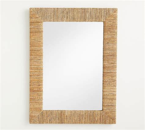 Malibu Handwoven Seagrass Rectangle Mirror - 40"W x 30"H | Pottery Barn Rope Mirror, Rattan ...