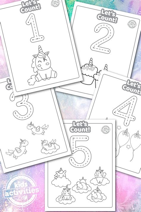 Preschool Count & Color Unicorn Number Tracing Worksheets – ParentingBest.com