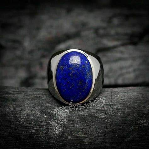 50% OFF Lapis Lazuli Ring Mens Lapis Stone Ring Blue Lapis | Etsy