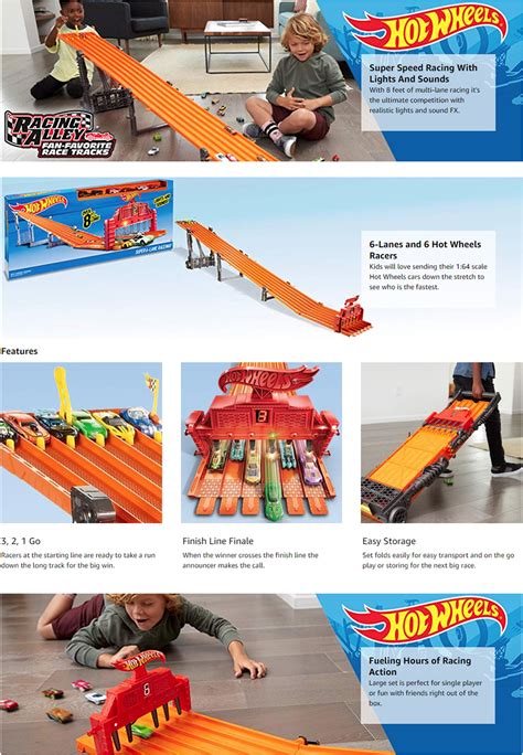 Hot Wheels Super 6-lane Raceway Unisex Exclusive Child Toys & Games ...