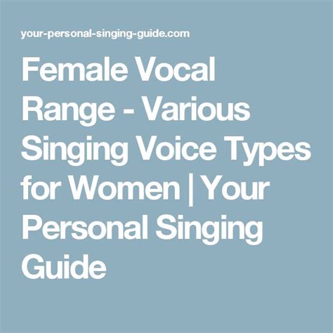 the female vocal range - various singing voice types for women i your ...