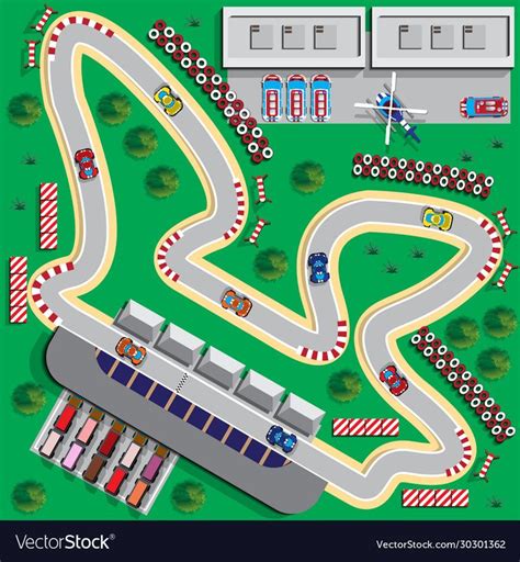 Race track vector image on VectorStock | Race track, Race car track, Racing